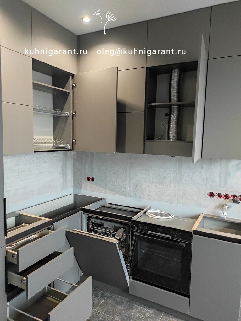 кухня Графито 15 двухст. пластик