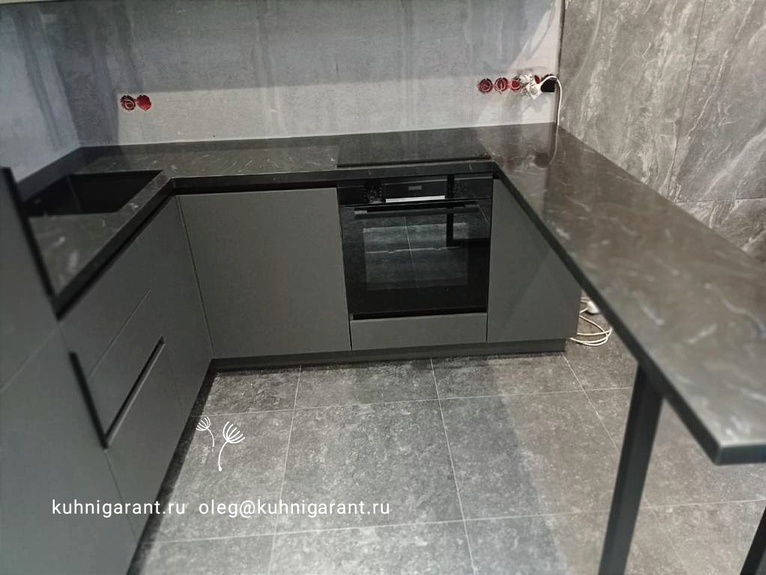кухня Графито 15 двухст. пластик